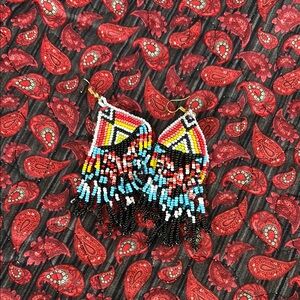 Colorful Beaded Fringe Earrings